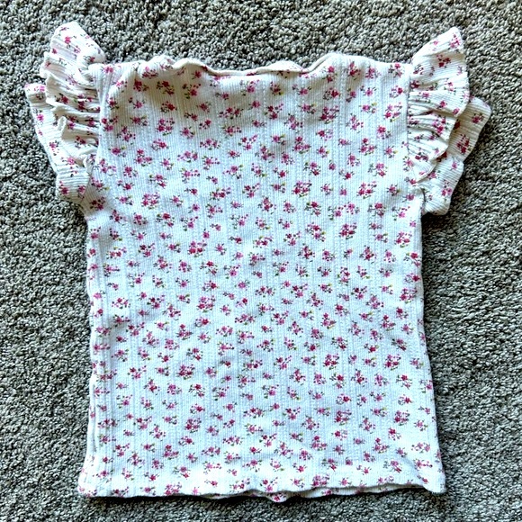 Zara ruffle short-sleeve floral tee, 3-4 years - Picture 3 of 5